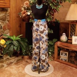 Susan Bristol Floral Wide Leg Pants Size 8